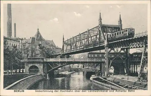 Kreuzberg-Berlin Überführung Hochbahn über Landwehrkanal und Anhalter Bahn 1926