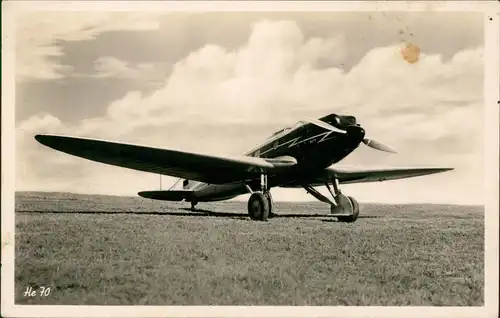 Ansichtskarte  Flugzeug Airplane Avion Heinkel He 70 Luftwaffe 1939