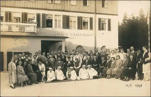 Ansichtskarte Dippoldiswalde Gruppenbild vor Kurhaus Kaiserhof 1929