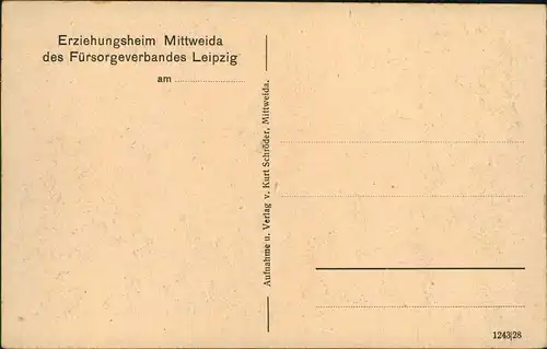 Ansichtskarte Mittweida Erziehungsheim Knabenhäuser 1928