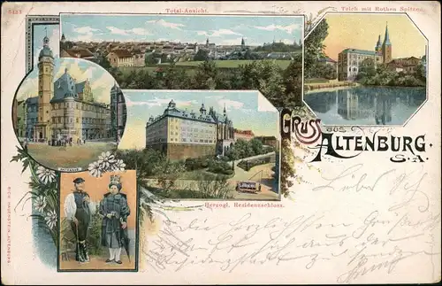 Ansichtskarte Altenburg Stadt, Rothe Spitzen, Rathaus MB 1906