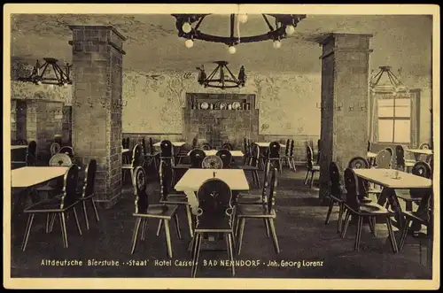 Ansichtskarte Bad Nenndorf Altdeutsche Bierstube Staat. Hotel Cassel 1932