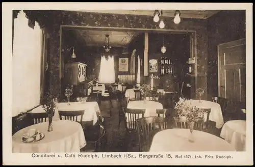 Mittelfrohna-Limbach-Oberfrohna Conditorei u. Café Rudolph Bergstraße 16 1926