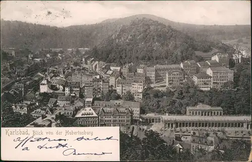 Karlsbad Karlovy Vary Panorama-Ansicht Blick von der Hubertusburg 1905