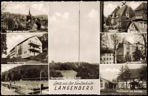 Langenberg (Rheinland)-Velbert Fernsehmast, Stadt, Gymnasium uvm 1962