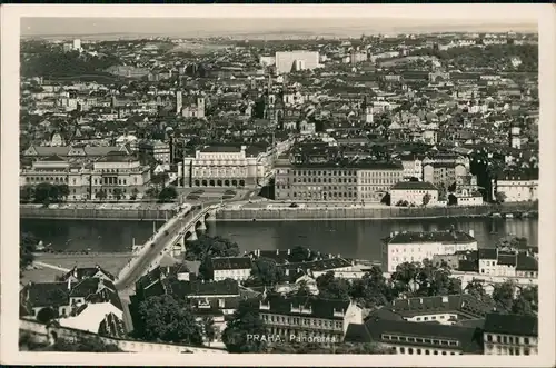 Postcard Prag Praha Panorama-Ansicht PRAHA Panoráma 1950