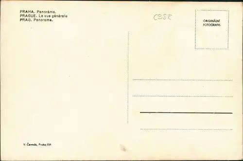 Postcard Prag Praha Panorama-Ansicht PRAHA Panoráma 1950
