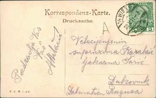 Ansichtskarte Wien Hoher Markt, Stadtansicht mit Denkmal & Geschäften 1911