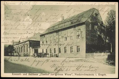 Niederwürschnitz-Lugau (Erzgebirge) Gasthof zur grünen Wiese 1931