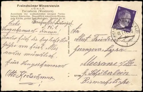 Freinsheim an der Weinstraße 2 Bild Freinsheimer Winzerverein 1944