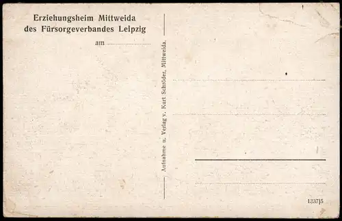 Ansichtskarte Mittweida Erziehungsheim Mittweida 1925