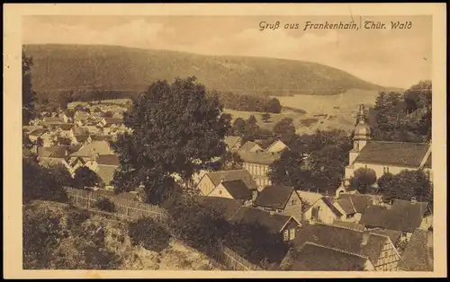Ansichtskarte Frankenhain Stadtpartie 1922  gel. Mischfrankatur