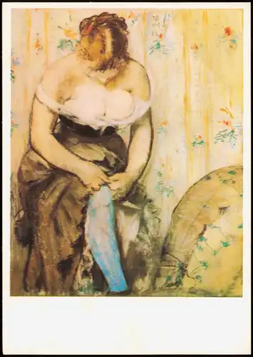 Künstlerkarte DDR: EDOUARD MANET (1832-1883) Das Strumpfband 1970