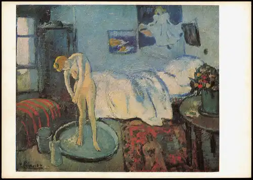 Ansichtskarte  Künstlerkarte DDR Maler PABLO PICASSO Die Badewanne 1971