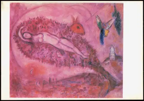 Künstlerkarte Gemälde MARC CHAGALL (geb. 1887) Das hohe Lied 1975