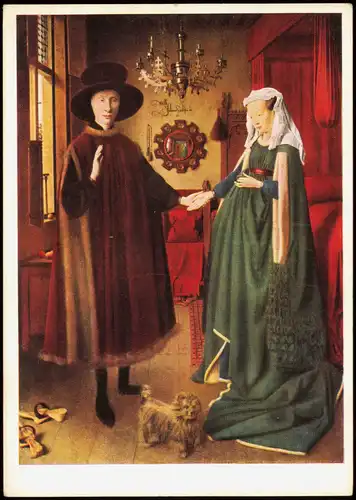 Künstlerkarte Gemälde JAN VAN EYCK Die Verlobung des Arnolfini (1434) 1967