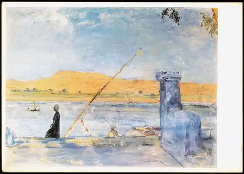 Ansichtskarte  Künstlerkarte MAX SLEVOGT (1868-1932) Morgen bei Luxor 1968