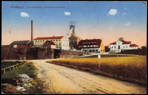 Freiberg (Sachsen) Strassen Partie Himmelfahrt Abrahamschacht Bergwerk 1919