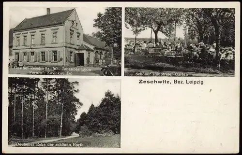 Zeschwitz-Böhlen Gasthof Zeschwitz, Inh. Johannes Lyon 1938   Landpoststempel