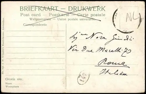 Postkaart Rotterdam Rotterdam SCHIEKADE MET DELFTSCHEPOORT 1910