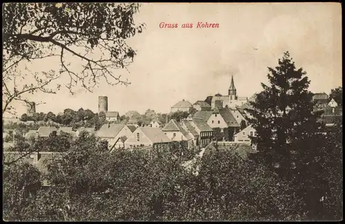 Ansichtskarte Kohren-Sahlis Panorama-Ansicht Ortsansicht KOHREN 1916