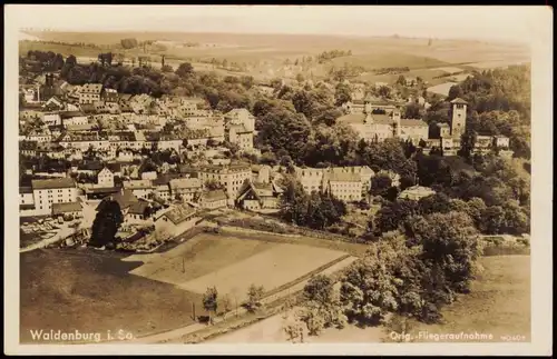 Ansichtskarte Waldenburg (Sachsen) Orig. Fliegeraufnahme 1940   im 2.WK