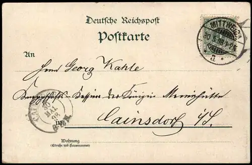 Litho AK Mittweida Gruss-Aus-Litho-AK Zschopanburg, Ortsansicht 1898