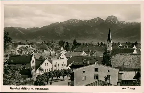 Ansichtskarte Bad Aibling Panorama-Ansicht mit Wendelstein 1950