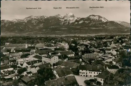 Ansichtskarte Bad Aibling Panorama-Ansicht, Blick zu den Bergen 1957