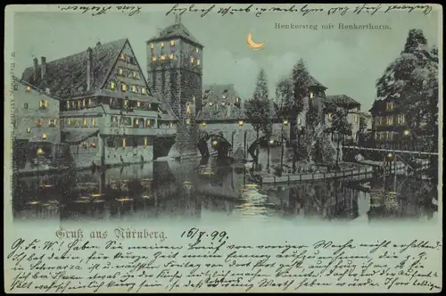 Ansichtskarte Nürnberg Henkersteg 1898