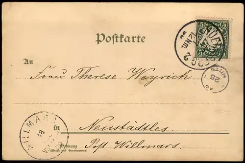 Ansichtskarte Nürnberg Henkersteg 1898