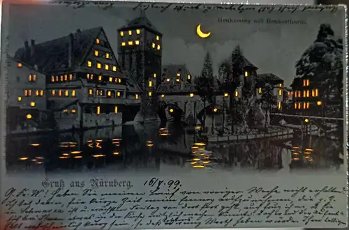 Ansichtskarte Nürnberg Henkersteg 1898