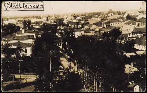 Postcard Fokschan Focşani (Foksány) Straßenblick 1918  gel. Feldpoststempel