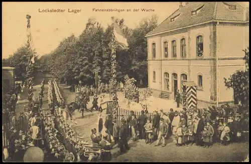 Lockstedter Lager Fahnenabbringen an der Wache 1915   1. Weltkrieg Feldpost
