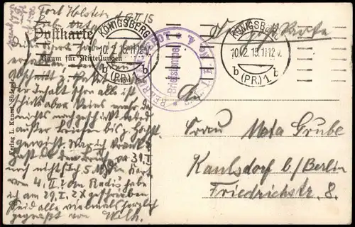 Steglitz-Berlin Feldpostkarte 1. WK Südende Parkrestaurant 1915   mit Stempel