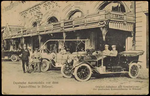Brüssel Bruxelles Militär Automobile Palast-Hôtel 1915   Feldpoststempel