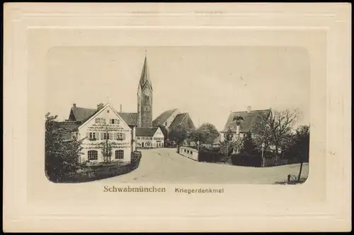 Ansichtskarte Schwabmünchen Ortsansicht, Strassen Ansicht, Kirche 1910