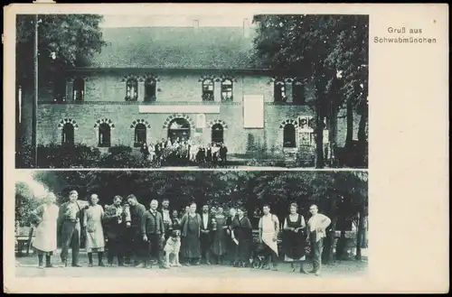 Schwabmünchen Ortsansichten, Personen, Gasthof Zur Eisenbahn Bier-Depot 1925