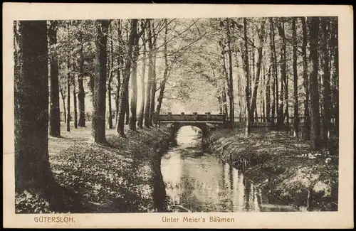 Ansichtskarte Gütersloh Unter Meier's Bäumen 1916   1. Weltkrieg Feldpost