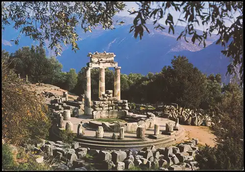 Postcard Delphi DELPHES La Tholos (Marmaria) The Tholos (Marmaria) 1990