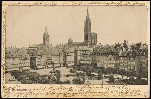 CPA Straßburg Strasbourg Kleberplatz, Stadt-Panorama 1903