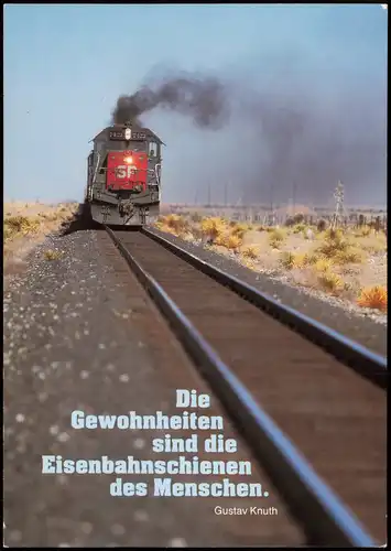 Ansichtskarte  Eisenbahn Zug in der Wüste 1978