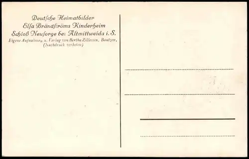 Zschöppichen-Mittweida Elsa Brändströms Kinderheim Schloß Neusorge Sachsen 1940