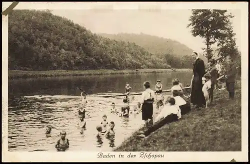 Zschöppichen-Mittweida Kinderheim Schloß Neusorge  Kinder baden  Zschopau 1940