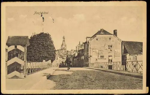CPA Neufchâtel-sur-Aisne Straßenpartie 1916  gel. div. Feldpoststempel
