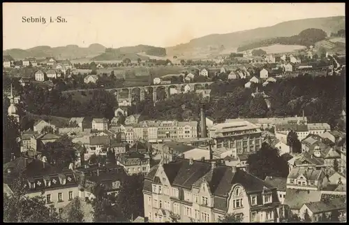 Ansichtskarte Sebnitz Stadtblick, Fabriken 1934