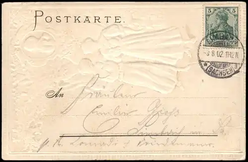Turnbewegung - Friedrich Ludwig Jahn "Gut Heil" Mädchen Turner 1902 Prägekarte