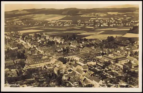 Ansichtskarte Herrnhut Luftbild Oberlausitz 1930