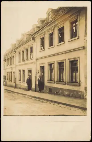 Ansichtskarte Meerane Straßenpartie - Menschen 1917