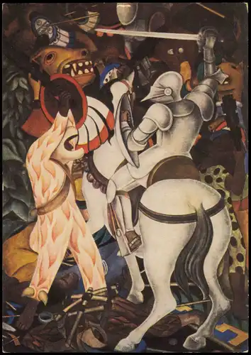 Künstlerkarte: Gemälde / Kunstwerke DIEGO RIVERA  Die Eroberung (Detail) 1972